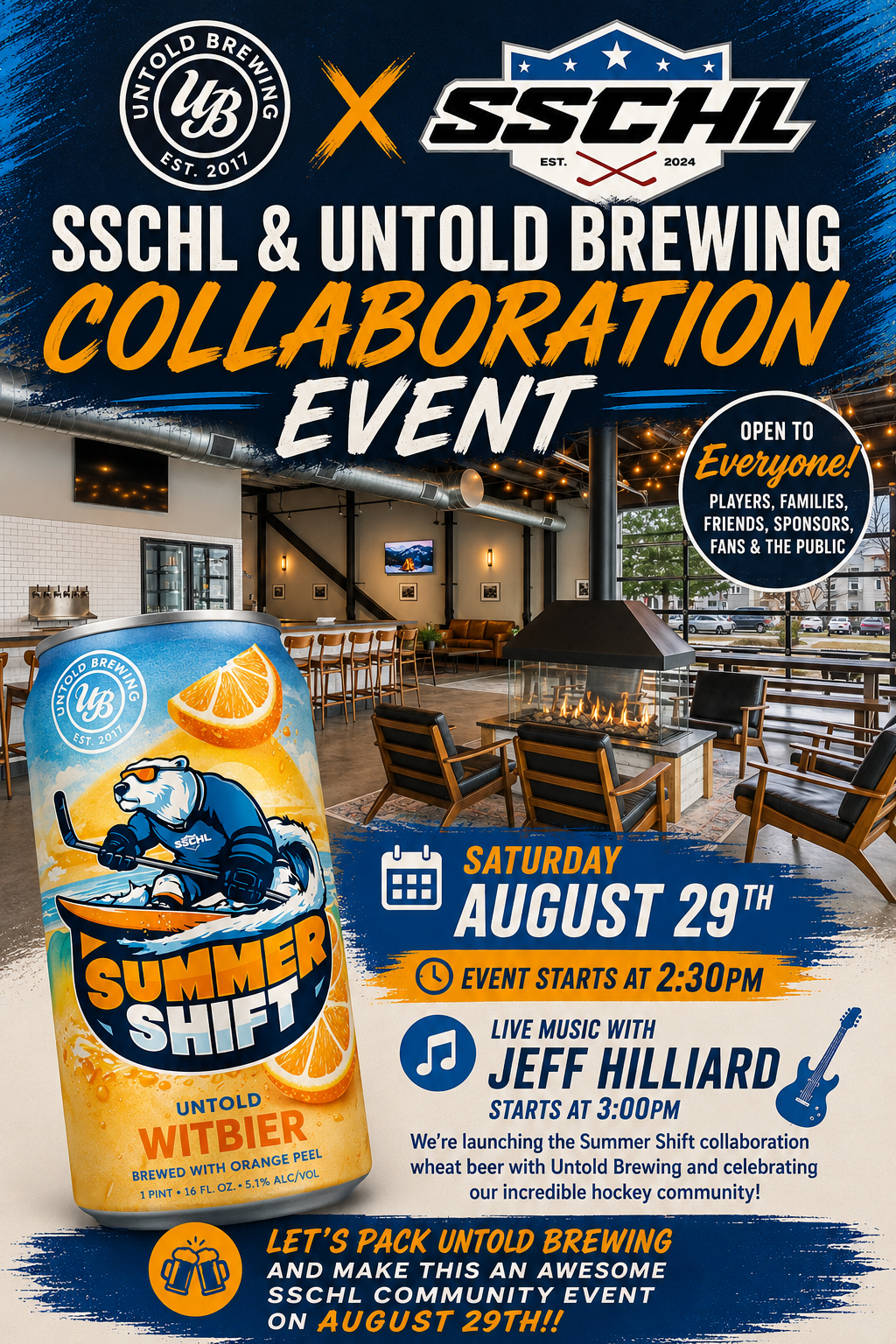 Untold Brewing SSCHL Summer Shift Event Flyer