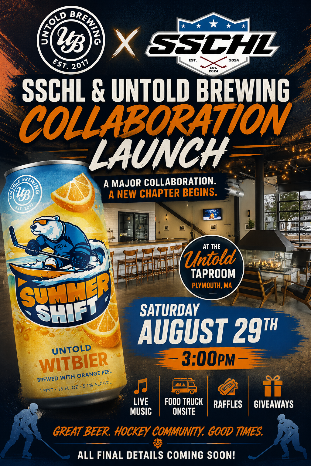 Untold Brewing SSCHL Summer Shift Event Flyer