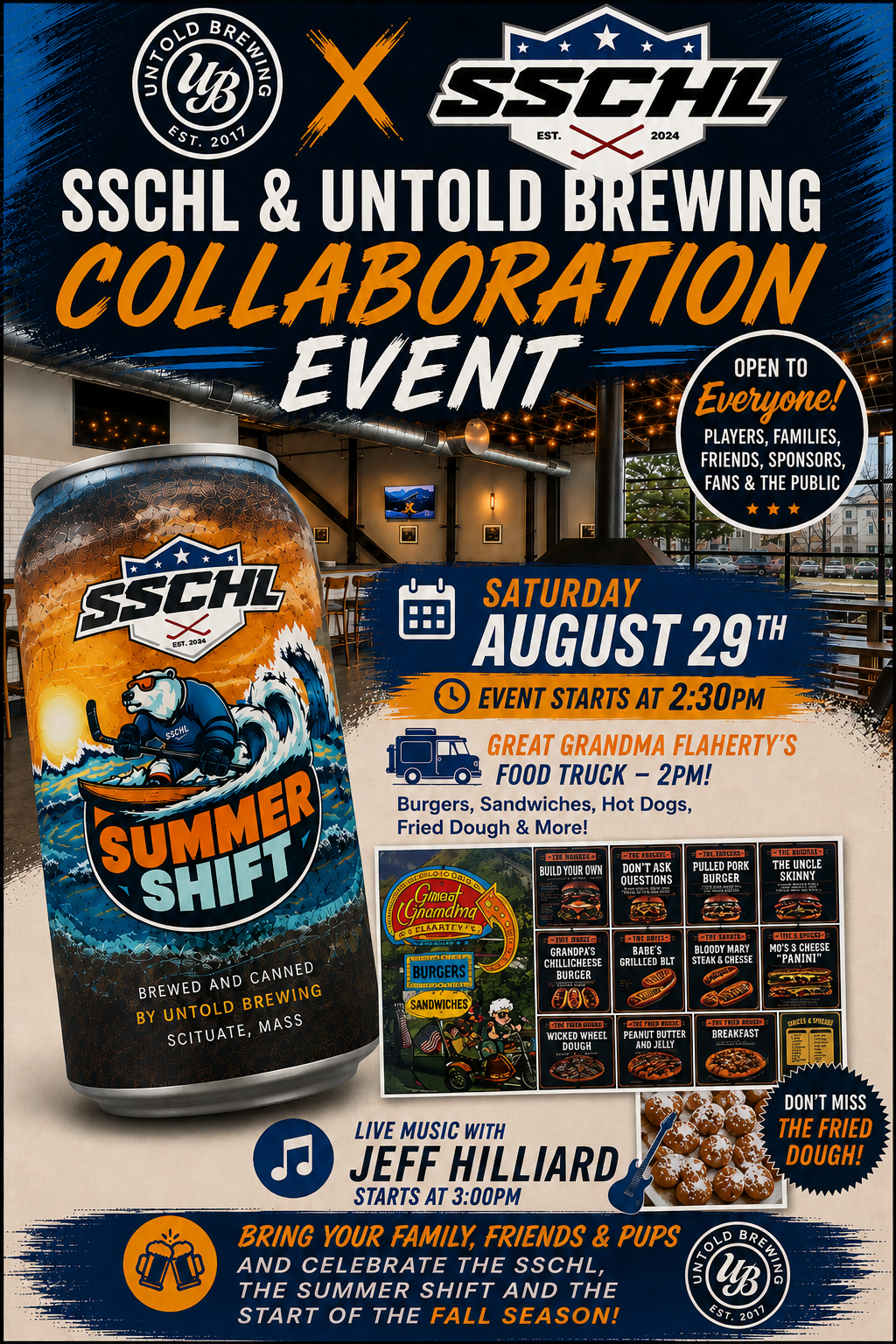 Untold Brewing SSCHL Summer Shift Event Flyer